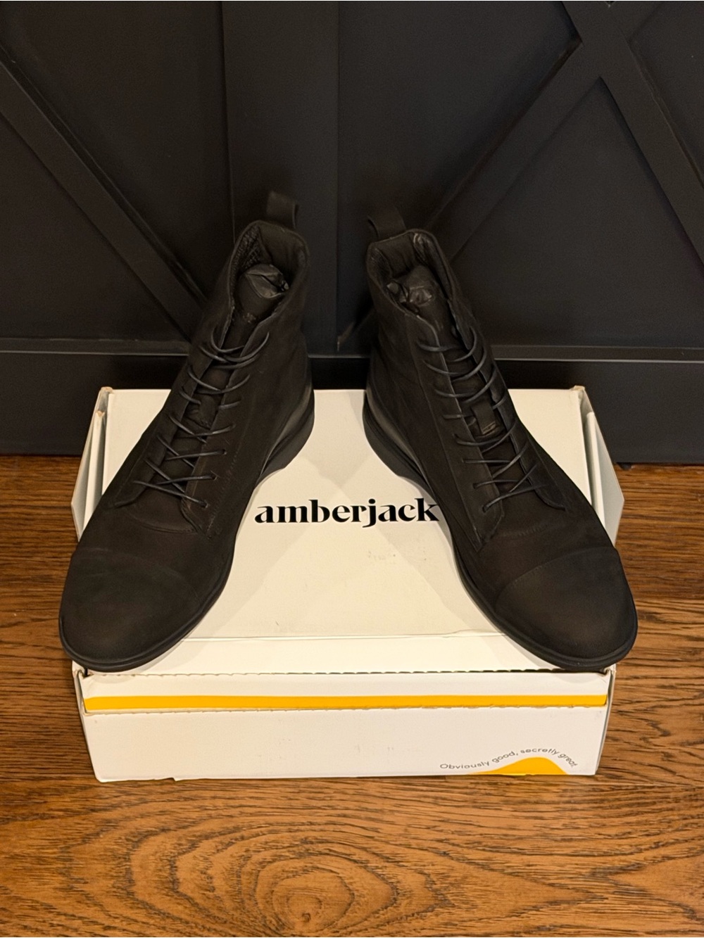 Amberjack Men’s Black Lace-Up High-Top Boots